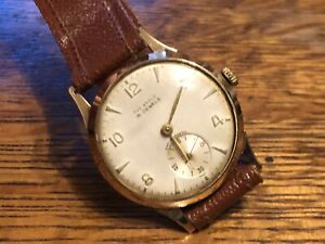 ̵ӻס󥬥ɥȥޥ󥺥奨륺ǥХ1950s angus 9ct gold gentlemans 15 jewels wristwatch, hm edinburgh 1958