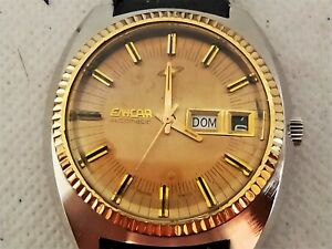 【送料無料】腕時計　オロロジオエニカルデイデートオートマチックアンニウオモアッチャイオエオロorologio enicar daydate automatico anni 70 uomo acciaio e oro