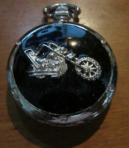 【送料無料】腕時計　オートバイチョッパーシルバーポケットウォッチ