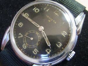 楽天hokushin【送料無料】腕時計　ヴィンテージインビクタミリタリーオリジナルコンディションvintage 1940s invicta 15 36mm military wwii era original condition *6391