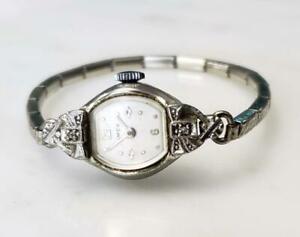 【送料無料】腕時計　ヴィンテージタイムスレディースホワイトゴールドブレスレットvintage timex womens wristwatch white gold filled bracelet ~ 12e699