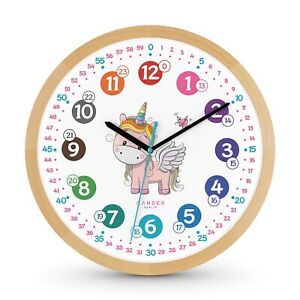 【送料無料】腕時計 カンダーベルリンウォールクロックセンチユニコーンcander berlin mnu 11430 wanduhr kinder lautlos 30,5 cm kinderzimmer einhorn
