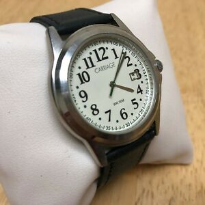【送料無料】腕時計　キャリッジシルバーベージュレザーアナログクォーツウォッチバッテリーcarriage by time mens silver beige leather analog quartz watch hours~ battery
