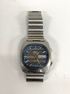 【送料無料】腕時計　ヴィンテージロータリーモンツァアラームステンレスvintage rotary monza automatic day date alarm stainless wristwatch working