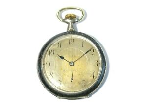 【送料無料】腕時計　アンティークスイスニーロパターンシルバーポケットウォッチイニシャル