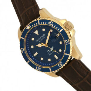 【送料無料】腕時計　ヘリタールキウスメンズプロダイバーブラウンレザーウォッチheritor automatic lucius mens pro diver brown leather watch w date hr7810