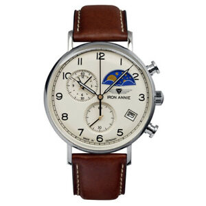 【送料無料】腕時計　アイアンアニーアマゾンインプレッションズイータクロノグラフムーンフェーズデイトベージュiron annie 59945 amazonas impressionen eta chronograph mondphase date beige neu