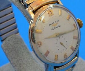 【送料無料】腕時計　ファンシーヴィンテージロンジンコインベゼルウォッチサービスexcellent fancy vintage 1954 longines automatic coin bezel watch service 19as