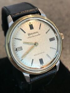 【送料無料】腕時計　ブローバアンバサダーマイクロロータースリムドレスソリッドゴールドベゼルbulova ambassador micro rotor automatic slim dress 14k solid gold bezel 1967