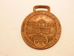 【送料無料】腕時計 ブロンズウォッチフォブオーバーンフェロー1927 bronze watch fob dedication of odd fellows home in auburn, me