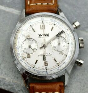 【送料無料】腕時計　シェフィールドスカーシュヴィーナススイスケースクロノグラフウォッチサービスsheffield scarce mvmt venus 210 swiss large case chronograph watch serviced