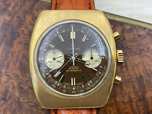 【送料無料】腕時計　ハンサムヴィンテージオルフィーナヴァルジュークロノグラフゴールドメッキウォッチサービスhandsome vintage orfina valjoux 7733 chronograph gold plated watch serviced