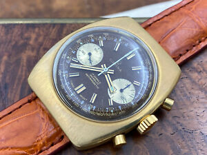 【送料無料】腕時計　ハンサムヴィンテージオルフィーナヴァルジュークロノグラフゴールドメッキウォッチサービスhandsome vintage orfina valjoux 7733 chronograph gold plated watch serviced
