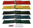 【送料無料】腕時計 パーフォーリングレザーウォッチストラップホワイトステッチウェルパッドperforated leather watch strap white stitching well padded 18mm to 24mm(2)
