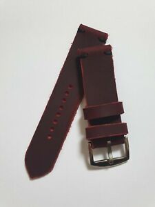 【送料無料】腕時計 ハンドメイドレザーウォッチストラップhandmade 24mm leather watch strap