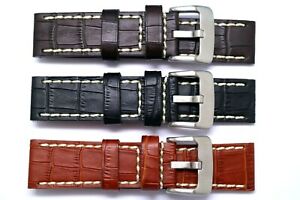 ブラックブラウンクロコエンボスレザーウォッチストラップステンレスビッグバックル※注意※NYからの配送になりますので2週間前後お時間をいただきます。人気の商品は在庫が無い場合がございます。ご了承くださいませ。サイズの種類の商品は購入時の備考欄にご希望のサイズをご記載ください。　携帯メールでの登録ですと楽天からのメールが届かない場合がございます。