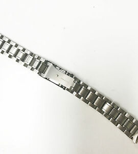 【送料無料】腕時計　シルバーステンレススチールブレスレットボタンクラスプsilver stainless steel bracelet 15mm fold over clasp with double push button