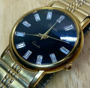 【送料無料】腕時計　ヴィンテージザナドゥゴールドトーンブラックストレッチアナログクォーツウォッチバッテリー