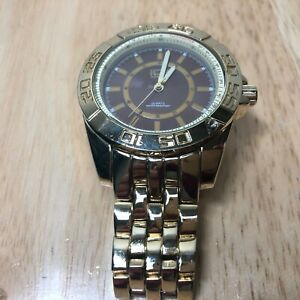 【送料無料】腕時計　マスターメンズゴールドトーンベゼルブラウンアナログクォーツウォッチアワーバッテリーice master men gold tone moving bezel brown analog quartz watch hour~ battery