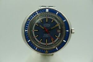 【送料無料】腕時計　シルバーエクストラスイスメイドヴィンテージダイバーレトロスチールジャンボレアsilver extra swiss made vintage diver retro steel jumbo 43mm rare 150m