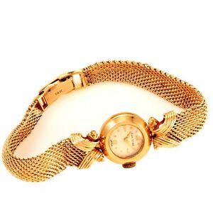 【送料無料】腕時計 ウーマンズジャンサイベスイスゴールドブレスレットウォッチジュエルwomans jean sybe swiss 14k gold bracelet watch 17 jewel ca1950s