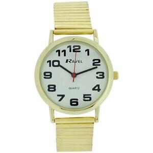 【送料無料】腕時計 ラヴェルゲンスゴールドトーンステンレススチールブレスレットストラップウォッチravel gents goldtone stainless steel expandable bracelet strap watch r0208011