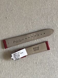 【送料無料】腕時計　クロコダイルストラップレッドcrocodile strap 19mm red