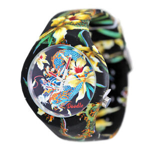 【送料無料】腕時計　オロロギソロテンポカッサアッチャイオシントゥリーノシリコーンコンファンタジアタトゥーorologio solo tempo doodle cassa acciaio cinturino silicone con fantasia tattoo
