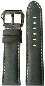 腕時計　パナライパナタイムボルダーグレーレザーウォッチストラップ24mm xl rios1931 for panatime boulder grey leather watch strap for panerai 24x22