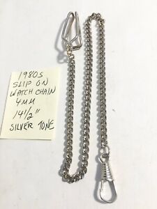 ̵ӻסСȡ󥦥åơåvintage 1980s slip on silver tone watch chain 14 12 4mm
