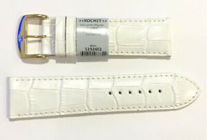 【送料無料】腕時計　ブレスレットストラップモントルロシェクワールヴォーブラン?c13 neuf bracelet strap montre rochet cuir veau blanc 24 mm largeur neuf 31?