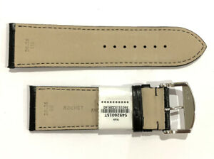 【送料無料】腕時計　ブレスレットストラップモントルロシェクワールヴォーノワールラージc52 bracelet strap montre rochet cuir veau noir 26 mm largeur neuf 35?