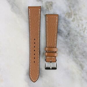 ̵ӻסȥ쥶åȥåץߥåɥ֥饦genuine goatskin leather watch strap mid brown 18mm19mm20mm