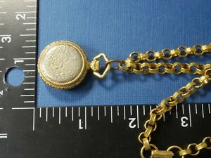 【送料無料】腕時計　ブルガナバックプレートゴールドトーンネックレスペンダントウォッチ