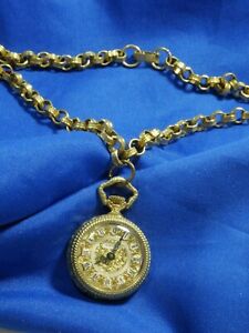 【送料無料】腕時計　ブルガナバックプレートゴールドトーンネックレスペンダントウォッチ