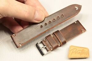 【送料無料】腕時計　ハンドメイドブラウンレザーウォッチストラップシントゥリーノアルティジアーナーレスーミスラ20 mm handmade brown leather watch strapcinturino artigianalesu misura