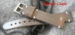 【送料無料】腕時計　メイドイタリアhandmade watch strap genuine leather brown color 2220 mmmade in italy