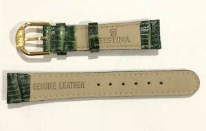 【送料無料】腕時計　ブレスレットストラップモントレフェスティナキュイルc63 neuf bracelet strap montre festina cuir veritable vert 16 mm largeur
