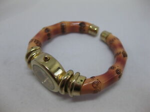【送料無料】腕時計　クォーツブレスレットウォッチゴールドブラウンワーキングwomens quartz bracelet watch gold brown working t75