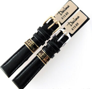 【送料無料】腕時計 ダーレナブラックアンチカーフレザーウォッチストラップゴールドシルバー