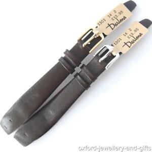 【送料無料】腕時計　ダーレナオープンエンドダークブラウンレザーウォッチストラップシルゴールドバックル