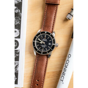 【送料無料】腕時計　ヴィンテージレザーウォッチストラップマホガニー