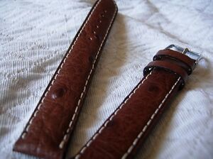 【送料無料】腕時計　ファコンアウトルシュマロンゴールドヌーヴォーブレスレットヴォーベリタブルクチュールブランシュ16 mm facon autruche marron gold nouveau bracelet veau veritable couture bla