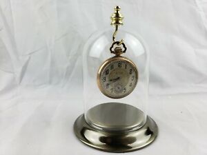 【送料無料】腕時計　ガラスクローシュドームノブフックアンティークブラスベースポケットウォッチ