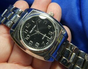 【送料無料】腕時計　コートダジュールシルバートーンウォッチバッテリーcote d azur deployant mens silver tone watch, battery, wor..