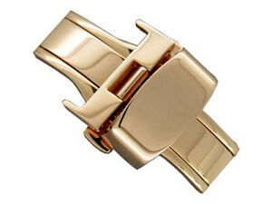 腕時計　ローズゴールドステンレススチールバタフライクラスプrose gold stainless steel butterfly deployment clasp 12mm