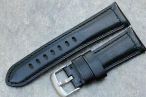 【送料無料】腕時計　ハンドメイドストラップカーフレザーパッドステッチhandmade watch strap genuine smooth calf leather padded durable stitch 26mm