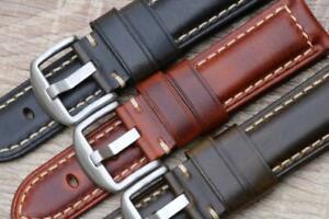 【送料無料】腕時計 ストラップカーフレザーヴィンテージオイルワックスステッチパッドwatch strap genuine calf leather vintage oil wax durable stitch padded 18mm26mm