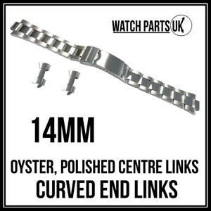 【送料無料】腕時計 ?オイスターポリッシュセンターリンクブレスレットウォッチストラップエンドリンク?? 14mm oyster polished centre links bracelet watch strap with curved end links ? 【送料無料】腕時計 ?オイスターポリッシュセンターリンクブレスレットウォッチストラップエンドリンク?? 14mm oyster polished centre links bracelet watch strap with curved end links ?