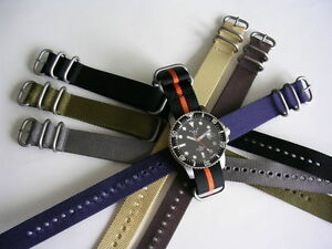 【送料無料】腕時計　ブラックナイロンウォッチストラップボンド